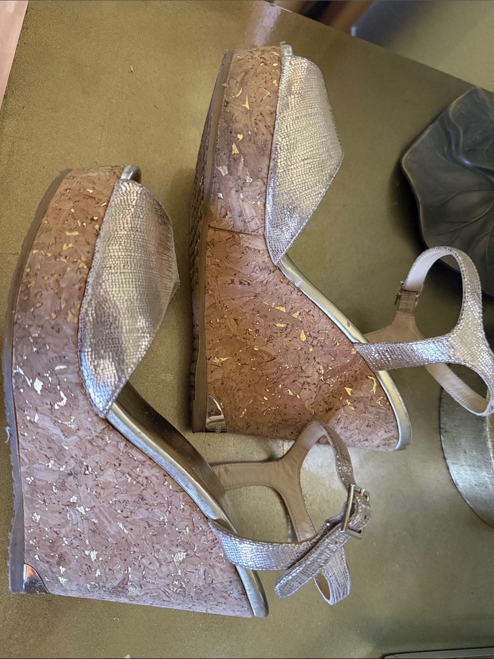 Jimmy Choo Metallic Rose Gold Slingback Peep-Toe Heels…. 100% AUTHENTIC - Picture 5 of 9